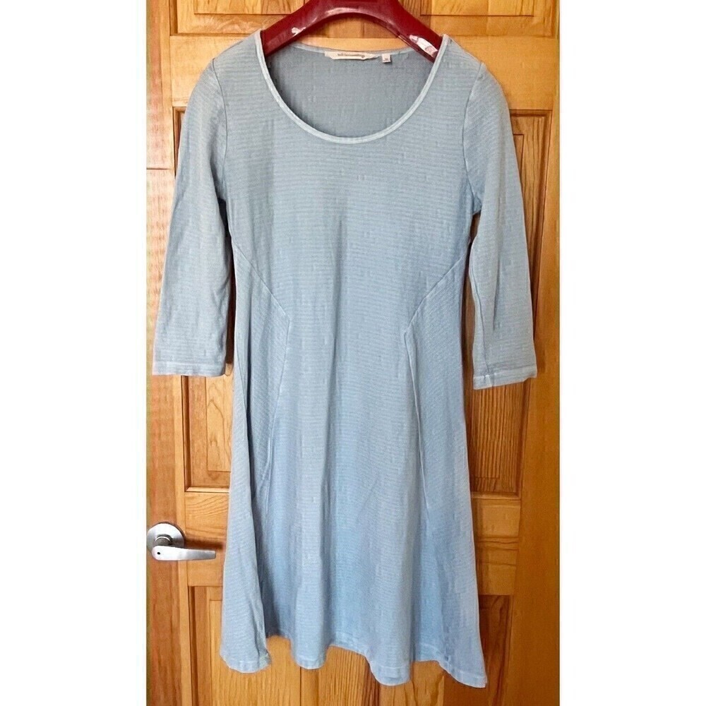 Soft Surroundings Womens Dress Size XS Blue Knit Cotton Seamed Spring Summer